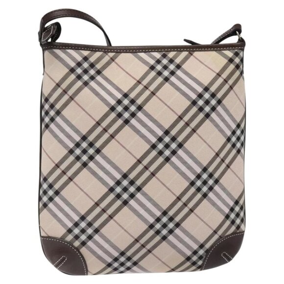 BURBERRY Nova Check Blue Label Shoulder Bag Canvas Beige Auth - Picture 1 of 16